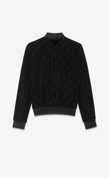 SAINT LAURENT Casual Jacken Herren College-Jacke aus schwarzem abgestepptem Samt b_V4